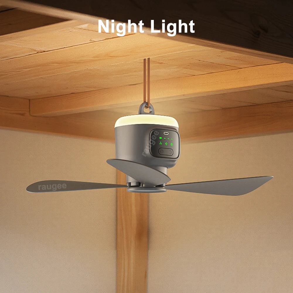 12000mAh Portable Ceiling Fans Outdoor Camping Fan Tent Air Circulator Cooler Rechargeable Electric Fan Remote Control LED Light Techelectronicx