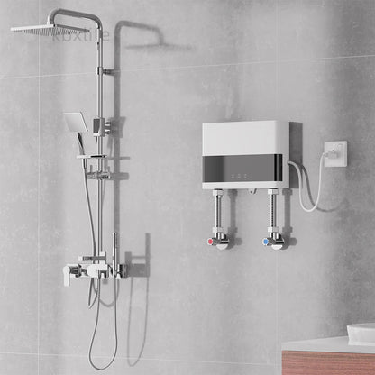 110V/220V Instant Water Heater Bathroom Kitchen Wall Mounted Electric Water Heater with Remote Control LCD Temperature Display Techelectronicx