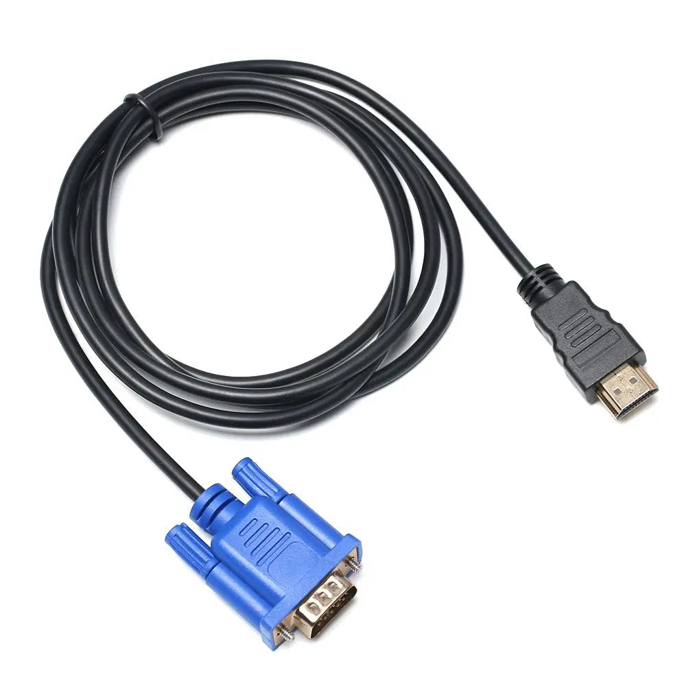 1-5m Hot Digital 1080P Display Output Male to Male AV Adapter Cord HDMI-Compatible To VGA Converter For PC HDTV Techelectronicx