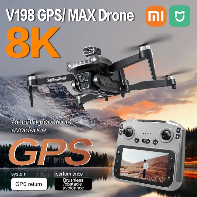 Xiaomi Mijia V198GPS MAX Drone 8K Professional Brushless Motor Laser Obstacle Avoidance Foldable Quadcopter Aerial Optical RCToy Techelectronicx