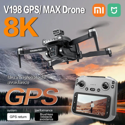Xiaomi Mijia V198GPS MAX Drone 8K Professional Brushless Motor Laser Obstacle Avoidance Foldable Quadcopter Aerial Optical RCToy Techelectronicx