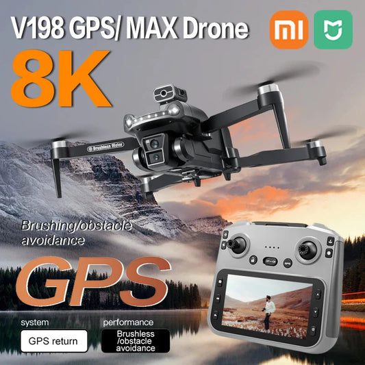 Xiaomi Mijia V198GPS MAX Drone 8K Professional Brushless Motor Laser Obstacle Avoidance Foldable Quadcopter Aerial Optical RCToy Techelectronicx