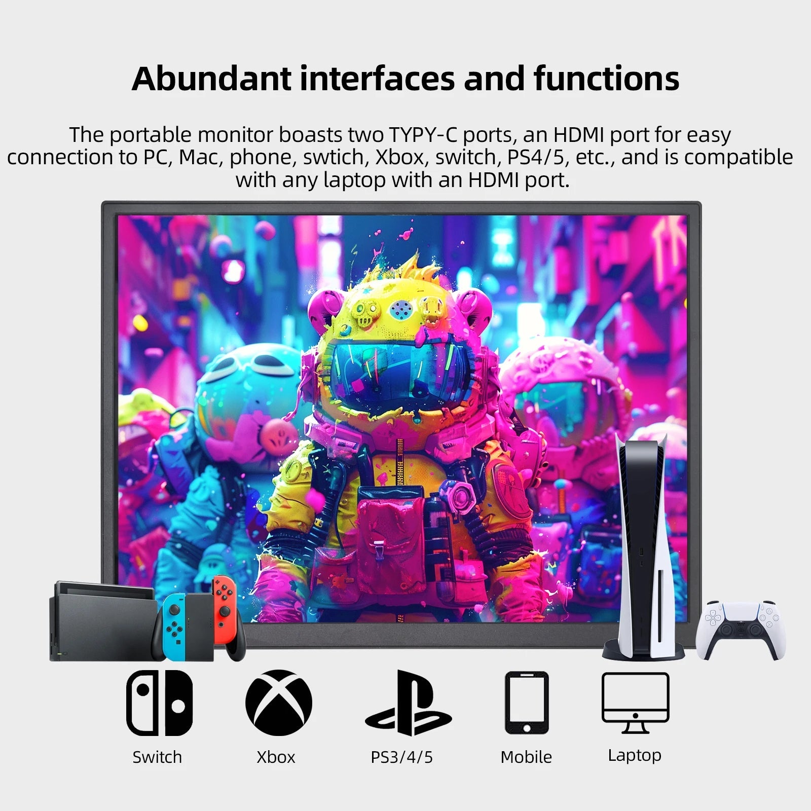ZSUS 10.5-Inch Portable Monitor 1280P 100%sRGB 15:10 Low Blue Light For XBox PS4 / 5 Switch Cell Phone PC Loptop Extension Techelectronicx