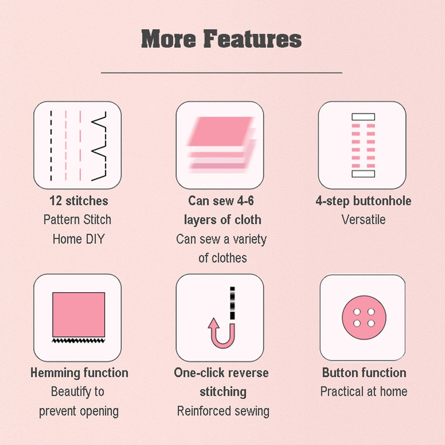 12 Stitches Electric Sewing Machine Mini Double Thread Sewing Machine with Foot Pedal High Quality US Plug TechElect