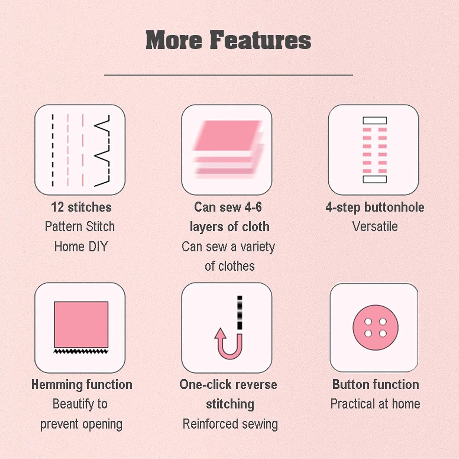12 Stitches Electric Sewing Machine Mini Double Thread Sewing Machine with Foot Pedal High Quality US Plug TechElect