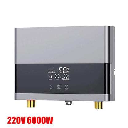 110V/220V Instant Water Heater Bathroom Kitchen Wall Mounted Electric Water Heater with Remote Control LCD Temperature Display Techelectronicx