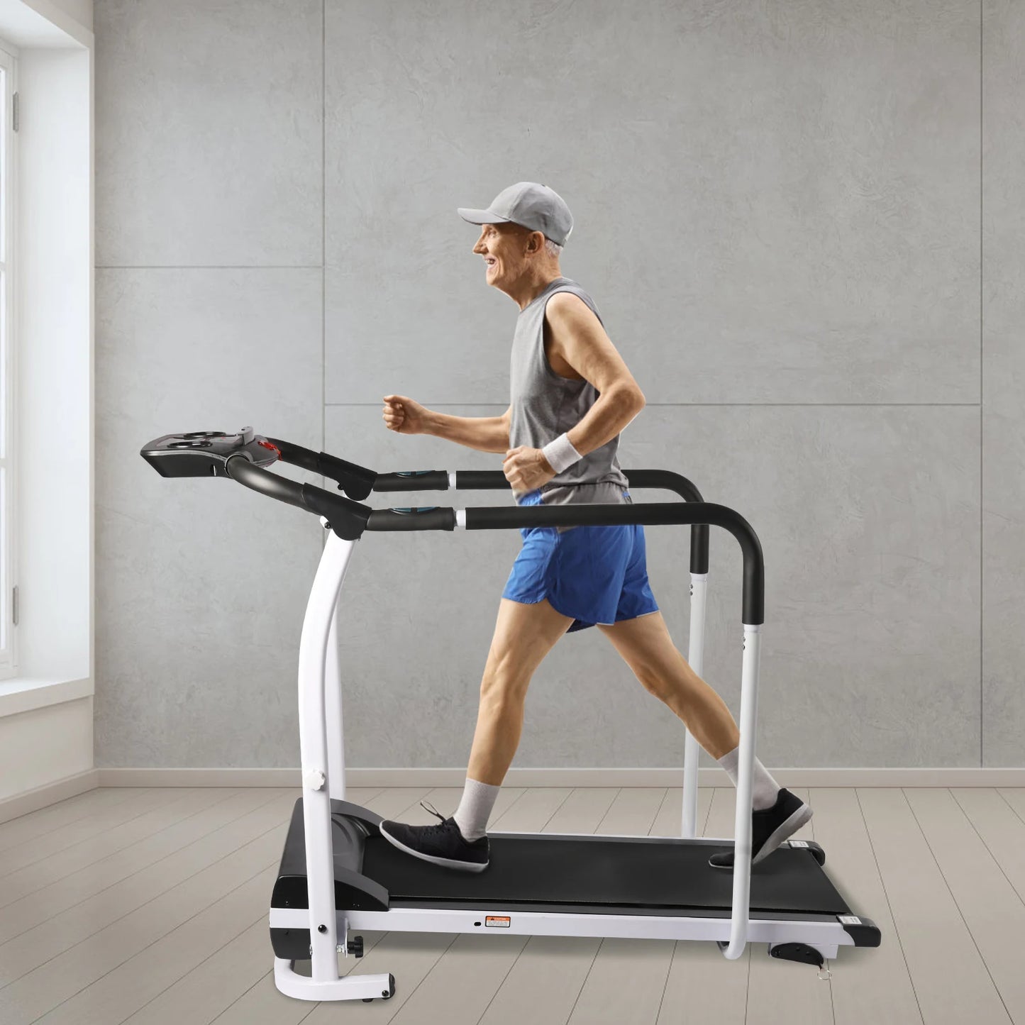 Home Treadmill – 0HP Motor, 0.3-7 MPH Speed, Adjustable Slopes, Anti-Slip Running Belt, 220lbs Capacity for Home Use TechElect