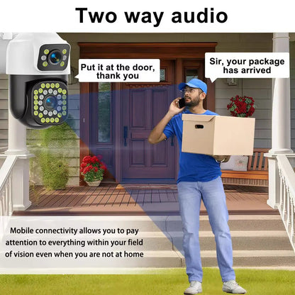 4K 8MP WiFi Surveillance Camera Wifi Outdoor Dual Lens PTZ IP Camera Auto Tracking Audio Video ONVIF Security CCTV Camera YOOSEE TechElect