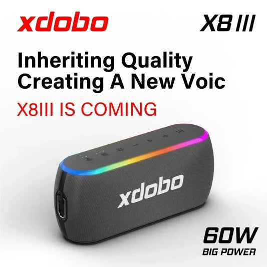 XDOBO X8 III caixa de som bluetooth 80W high-power Bluetooth speaker wireless subwoofer LED color lights stereo sound system Techelectronicx