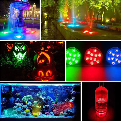 10leds RGB Led Submersible Light Underwater Night Lamp Battery Operated Garden Swimming Pool Light for Wedding Party Vase Bowl Techelectronicx