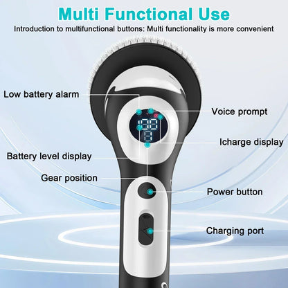 11 in 1 Electric Spin Scrubber Cordless Cleaning Brush with 9 Replaceable Brush Heads for Bathroom Shower Bathtub Glass Car Techelectronicx