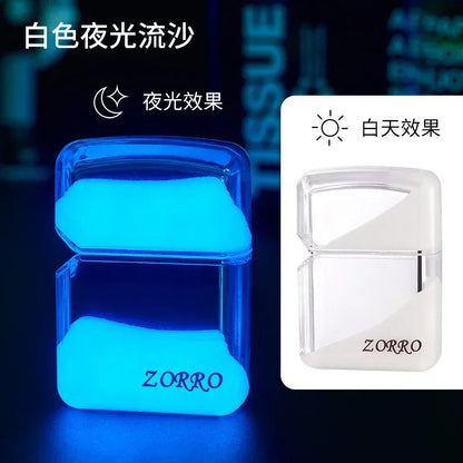 ZORRO Luminous Quicksand Windproof Kerosene Lighter Classic Grinding Wheel Ignite Brilliant Colors Lighters Gadgets Men's Gift Techelectronicx