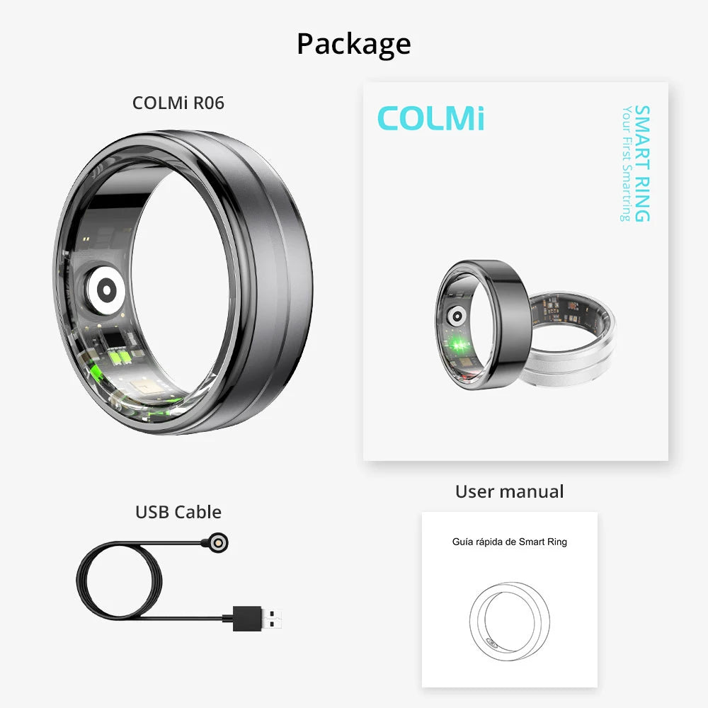 [2024] COLMI R06 Smart Ring Men Women, Heart Rate and Blood Oxygen Monitor, IP68 & 5ATM Waterproof, Multi-sport Mode Techelectronicx