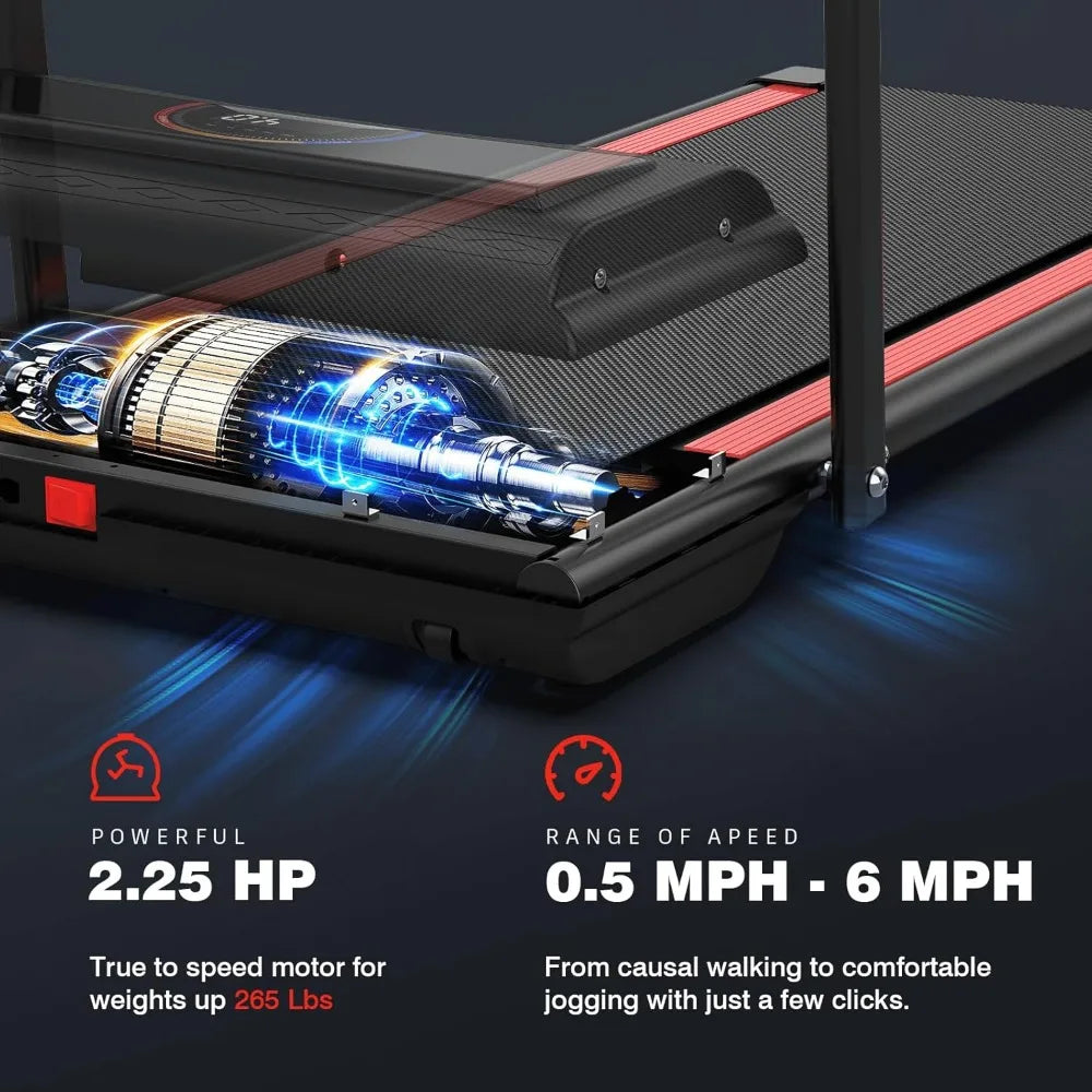 Portable Under Desk Treadmill with 2.5 HP, 265 lbs Capacity, Suitable for Home and Office Use, Easy Installation TechElect