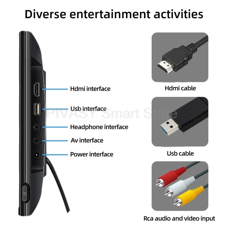 11.6 Inch Portable Mini Digital TV 1080P HDMI Handheld Car Television WIFI IPS HD Display Screen for Home Kitchen Outdoor Use Techelectronicx