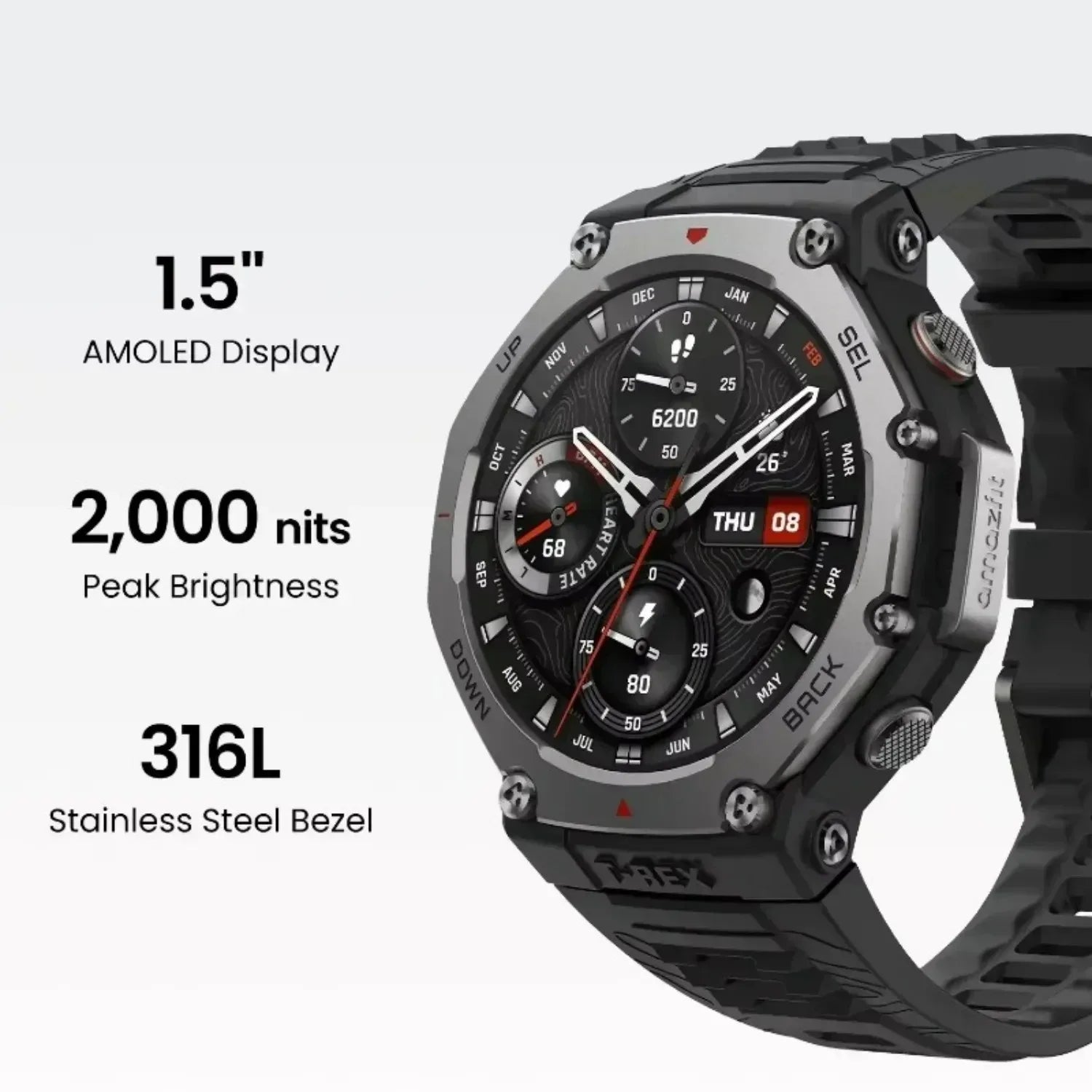 Xiaomi T-Rex 3 For Amazfit New Military gps smartwatc Built-in Compass Altimeter 10ATM Waterproof Sports Smartwatch Men Women TechElect
