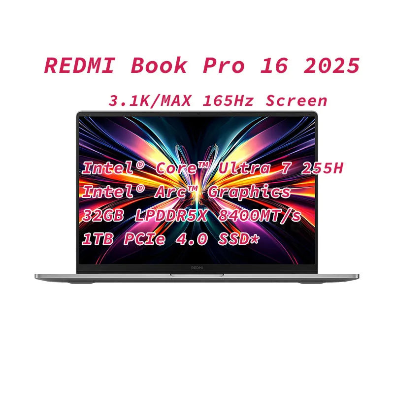 Xiaomi Redmi Book Pro 16 2025 Laptop Intel Core Ultra 7 255H/Ultra 5 225H Processor Notebook 32G DDR5+ 1T SSD Office Ultrabook Techelectronicx