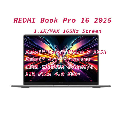 Xiaomi Redmi Book Pro 16 2025 Laptop Intel Core Ultra 7 255H/Ultra 5 225H Processor Notebook 32G DDR5+ 1T SSD Office Ultrabook Techelectronicx