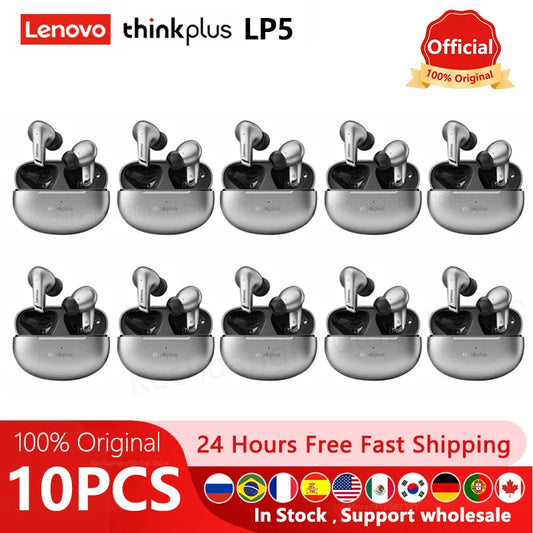10pcs 100% Original Lenovo LP5 Wireless Bluetooth Earbuds /2pcs lenovolp5 HiFi Music Earphone with Mic Headphones Sports Headset Techelectronicx