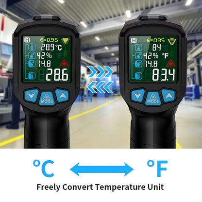 -50 to 800 Degree Mestek Digital Infrared Thermometer Laser Temperature Meter Non-contact Pyrometer Hygrometer IR Thermometer Techelectronicx