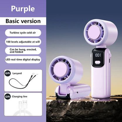 Xiaomi Ice Cooling Handheld Fan 100 Speeds Turbo Portable USB Desk Fan Foldable/Hangable for Outdoor Fast Chill Ice Compress New Techelectronicx