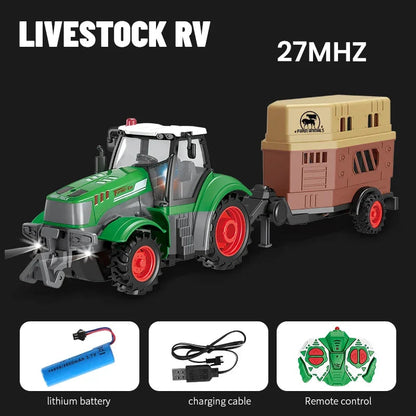1/24 4Ch Rc Car with Light Remote Control Farmer Vehicle Simulated Electric Model Toys Engineering Vehicle Children Boys Gift Techelectronicx