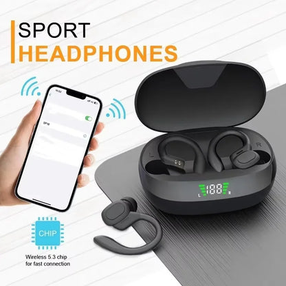 Original Wireless Earphones Ture Wireless Earbuds Ear Hook Sports HiFI Stereo Waterproof Headset With Mic TWS Headphone - TechElect