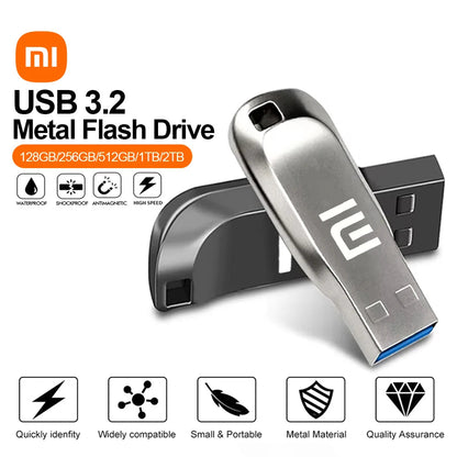 Xiaomi USB 3.2 Pen Drive 2TB Metal High Speed Flash Disk 512GB 256GB USB Memory Stick Pendrive 128GB For PC/Laptop/Ps4 Controler Techelectronicx