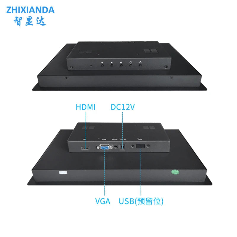 Zhixianda 1000 Nits 11.6 Inch 1920*1080 Industrial Panel Mount Monitor HDMI VGA LCD Capacitive Touch Screen Embedded Display Techelectronicx