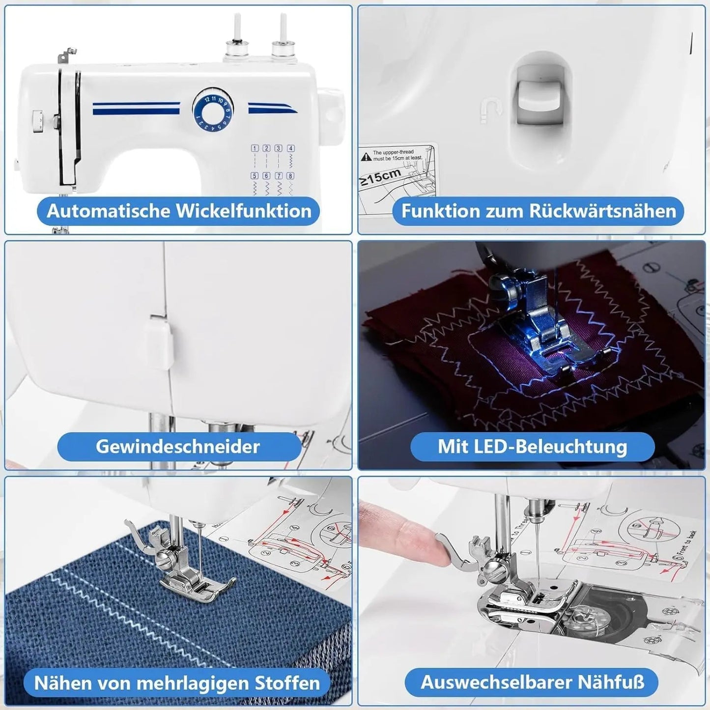 [Hot Sale] Mini Portable Sewing Machine 12 Stitches, Dual Speed Foot Pedal with Sewing Kit, Double Needle for Home/Travel TechElect
