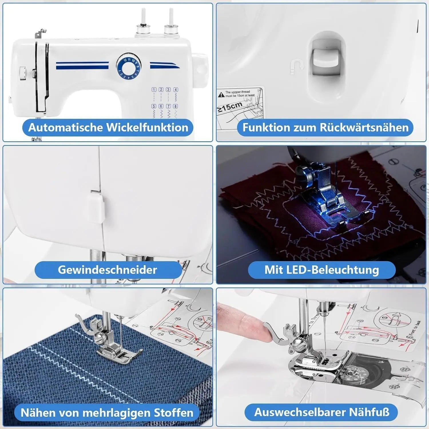 [Hot Sale] Mini Portable Sewing Machine 12 Stitches, Dual Speed Foot Pedal with Sewing Kit, Double Needle for Home/Travel TechElect