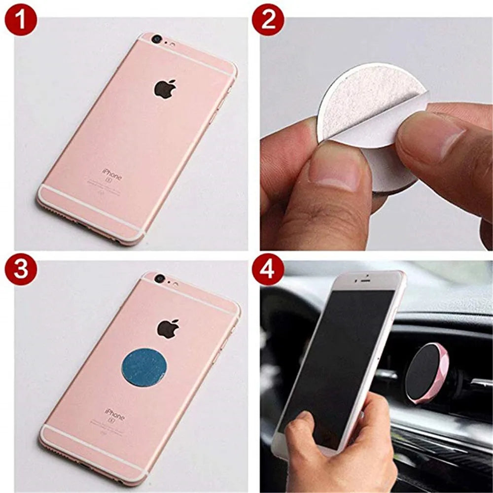 1/3/5PCS Metal Plate for Magnetic Car Phone Holder Self-adhesive Iron Sheet Sticker Magnet Mobile Phone Stand Mount For iPhone Techelectronicx