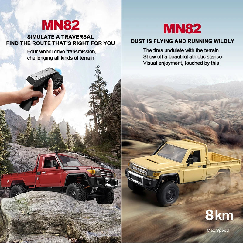 ZWN MN82 MN82S LC79 1/12 Full Scale RC Pickup Short Truck 4WD Remote Control Climbing Off-road Car Toys for Kids Christmas Gifts Techelectronicx