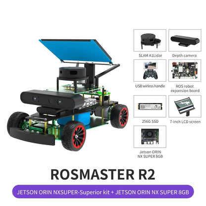 Yahboom ROSMASTER R2 ROS2 Robot Programmable Car Ackerman Structure for Jetson NANO/Orin NX SUPER/Orin NANO SUPER/Raspberry Pi 5 TechElect