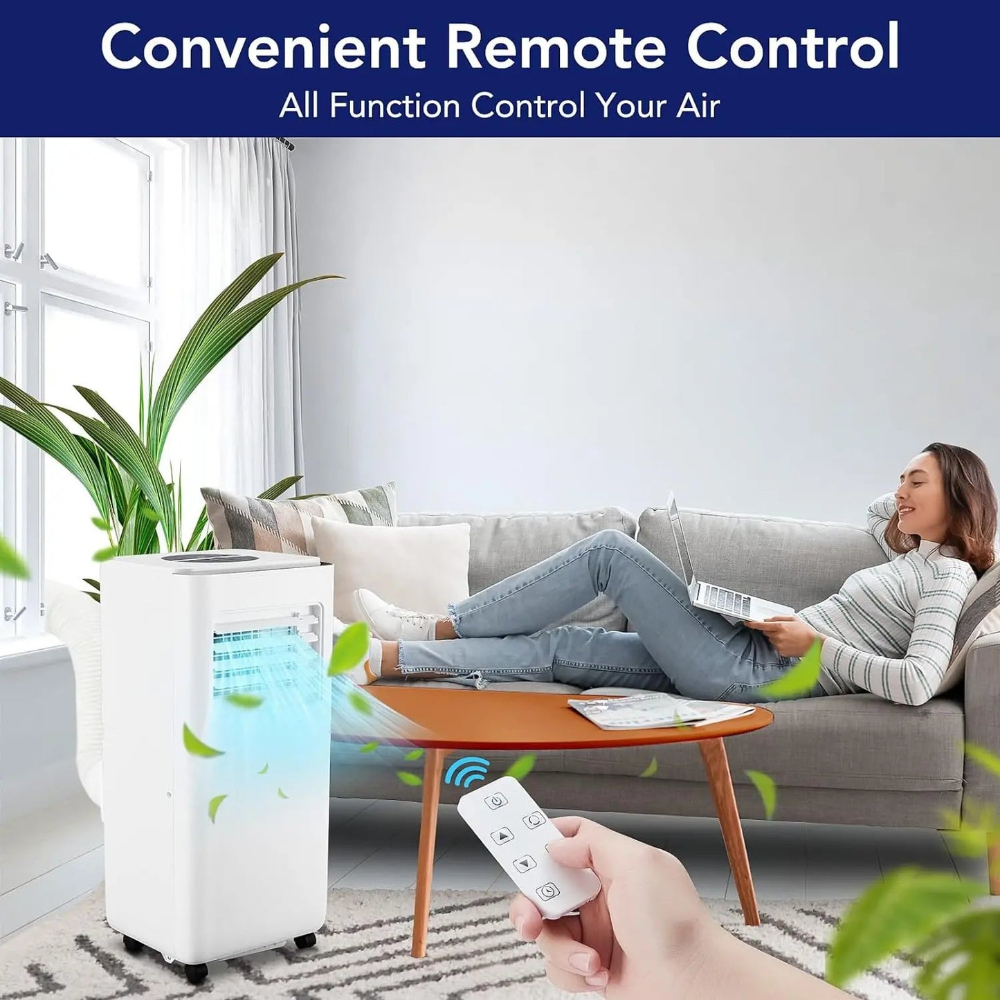 10,000 BTUPortable Air Conditione, Powerful Cooling Up To 450 Sq.Ft, 3-in-1 AC Unit Efficient Energy Saving, Ultra-Quiet, Remote Techelectronicx