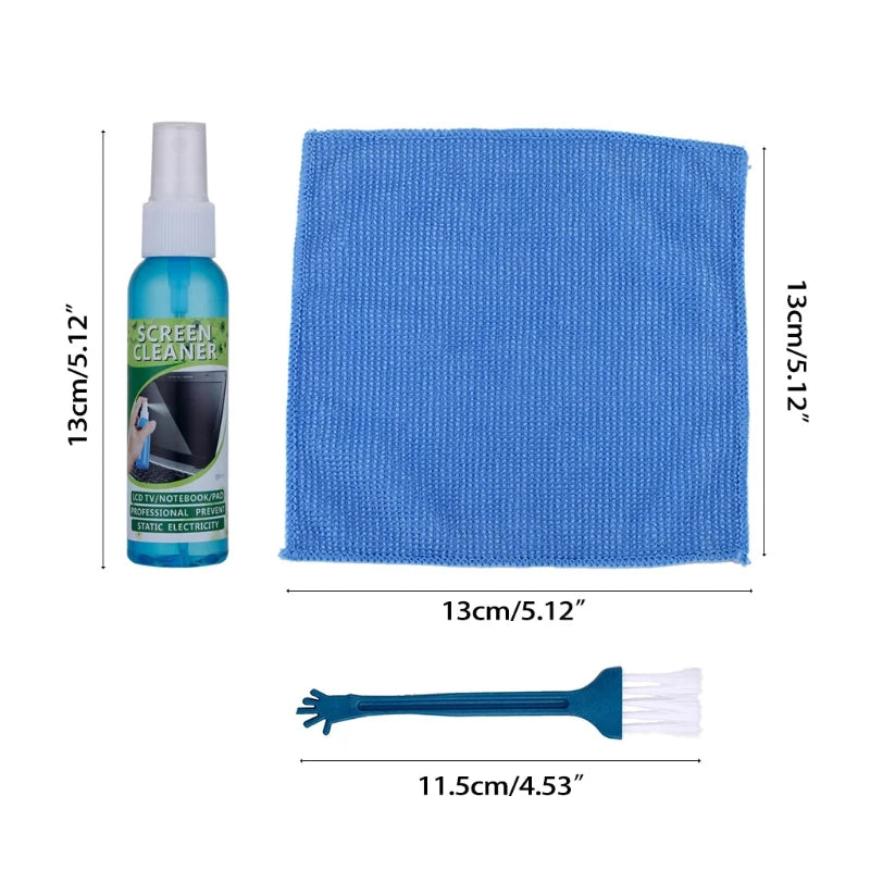 1 Set Brush Cloth Liquid High Qulity Screen Cleaning Kit for LCD TV Tablet Phone Pad Laptop Computer Camera Lens Cleaner TechElect