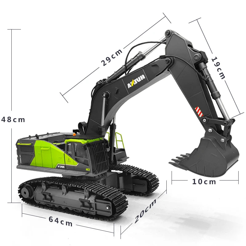 1/14 HUINA 1593 582 RC Excavator Dumper Truck crawler Alloy Tractor Loader 2.4G Radio Controlled Car Engineering toy for boy Techelectronicx