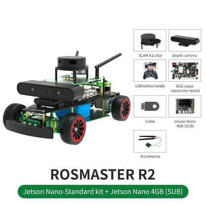 Yahboom ROSMASTER R2 ROS2 Robot Programmable Car Ackerman Structure for Jetson NANO/Orin NX SUPER/Orin NANO SUPER/Raspberry Pi 5 TechElect