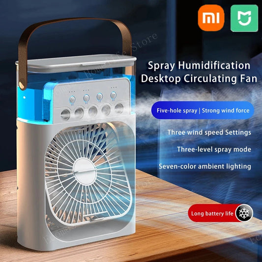 Xiaomi 3-in-1 Portable Air Conditioner Fan With LED Night Light Household Mini Humidifier Air Cooler Office Home Adjustable Fan Techelectronicx