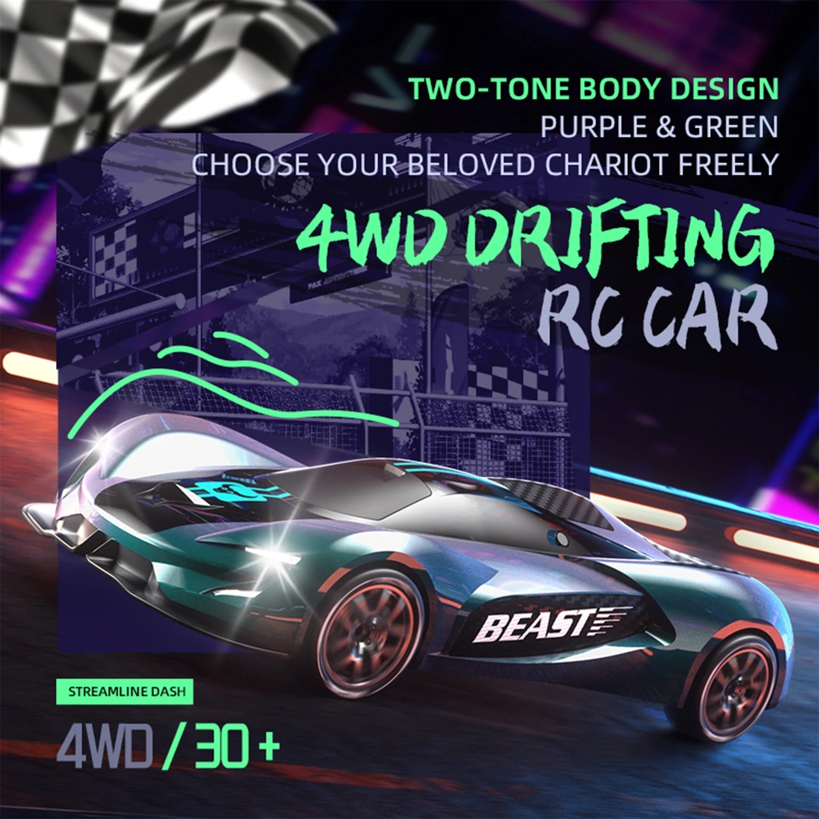 ZLL SG208PRO Remote Control Car, Analog 4WD Drift Car, Remote Control Distance 30 meters, Battery Life 25 Minutes Techelectronicx