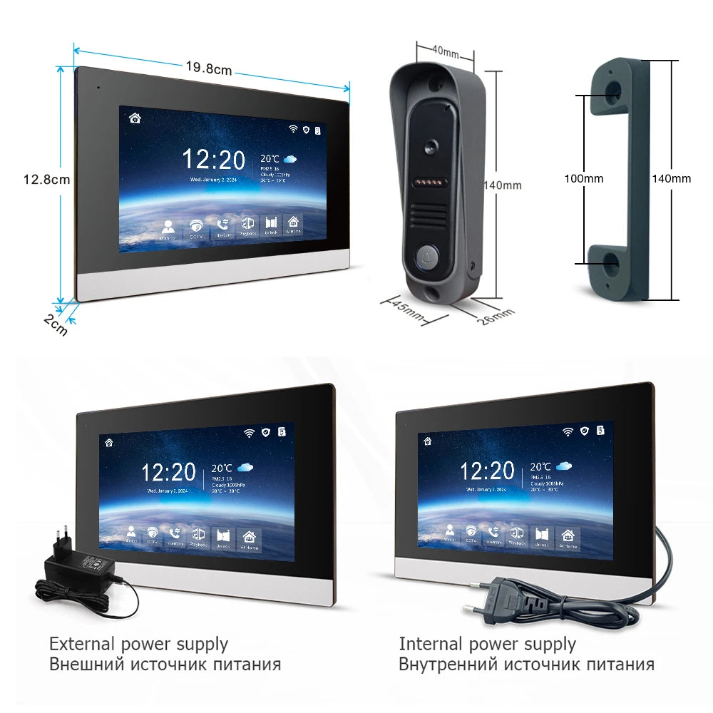 1080P Video intercom  System DoorPhone for Home  TUYA Wireless WiFi Smart with  Infrared night vision doorbell Motion detection - TechElect