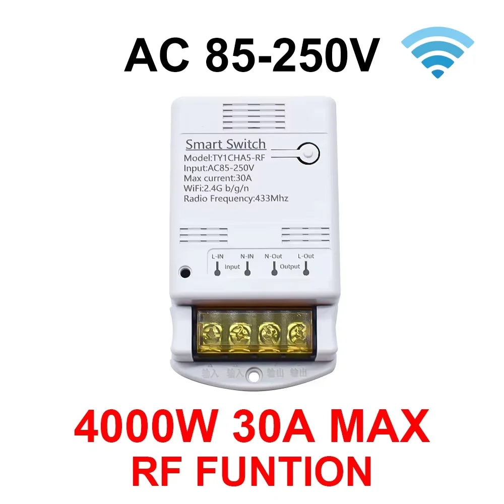 ZIGBEE/WiFi Smart Switch 30A 6600W/4000W Tuya Relay Module AC DC 7-32V 85-250V Timer Home Automation Alexa DIY Smartlife APP Techelectronicx