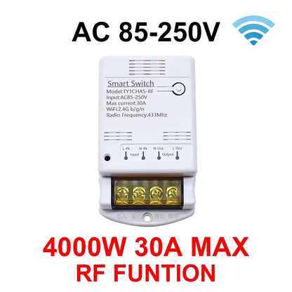 ZIGBEE/WiFi Smart Switch 30A 6600W/4000W Tuya Relay Module AC DC 7-32V 85-250V Timer Home Automation Alexa DIY Smartlife APP Techelectronicx