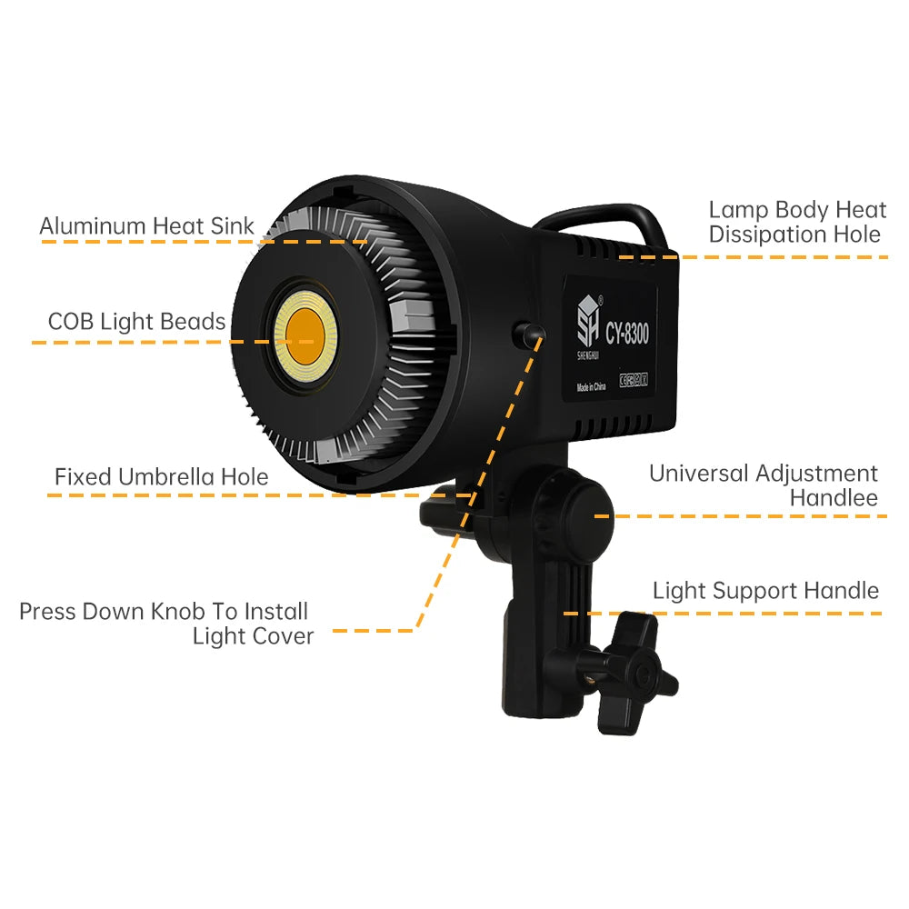 100W Photography LED Video Light  Daylight-Balanced Sun Lamp for Portrait Flash Studio Accessories Youtube Live Techelectronicx
