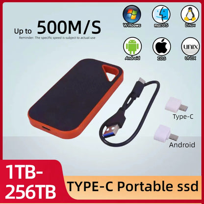 1-128TB Portable SSD 1TB 2TB HDD External Hard Drive Hard disk 2.5 USB 3.0 Electronic Solid State Drive HD for PC PS4 PS5 Games TechElect