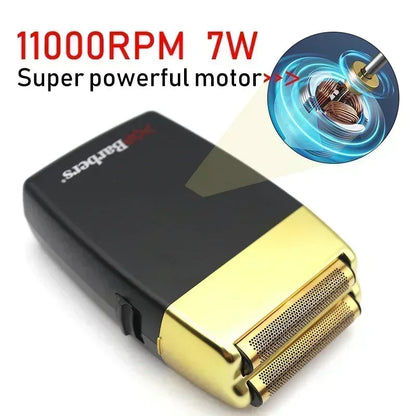 11000 RPM POP Barbers P620 Professional Electric Men's Beard Trimmer Double Foil Shaver Electric Shaver USB Hair Cutting Machine Techelectronicx