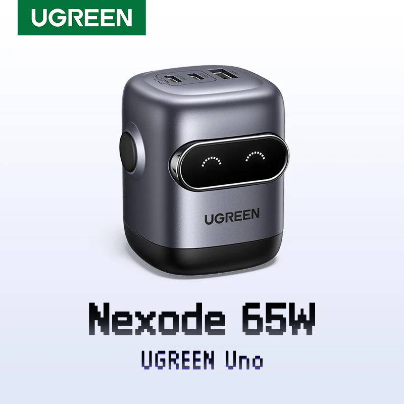 【US Plug】UGREEN 65W 30W GaN Charger Robot Design QC4.0 3.0 PPS for iPhone 16 15 14 Pro Macbook Laptops Tablet PD3.0 Fast Charger Techelectronicx