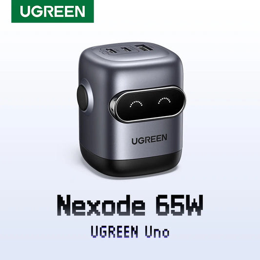 【US Plug】UGREEN 65W 30W GaN Charger Robot Design QC4.0 3.0 PPS for iPhone 16 15 14 Pro Macbook Laptops Tablet PD3.0 Fast Charger Techelectronicx