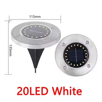 1/4/8Pack Solar Lights Outdoor 8/20LEDs Disk Underground Lamp Spotlight Buried Solar Light for Home Garden Lawn Yard Decoration Techelectronicx