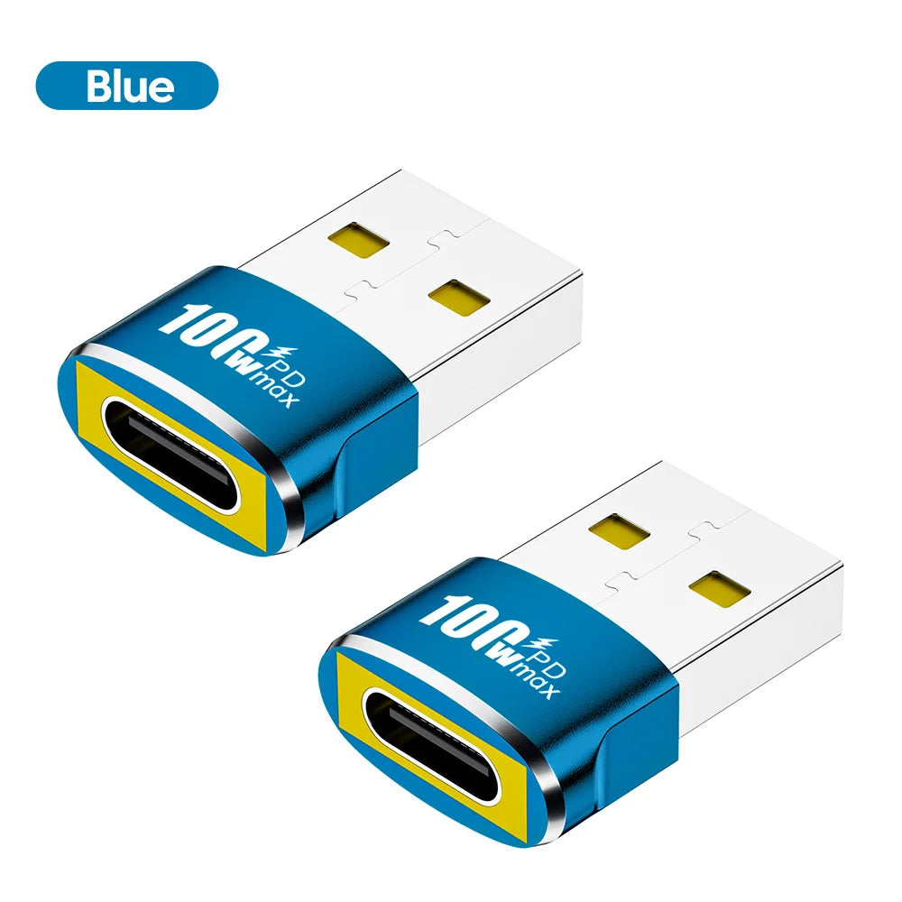 1/2/5Pcs USB To Type C OTG Adapter USB USB-C Female To USB Male PD100W Fast Charging OTG Connector For PC Macbook Samsung Xiaomi TechElect